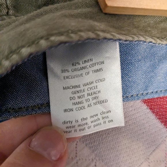 Toad & co olive green linen + cotton shorts - Picture 3 of 3